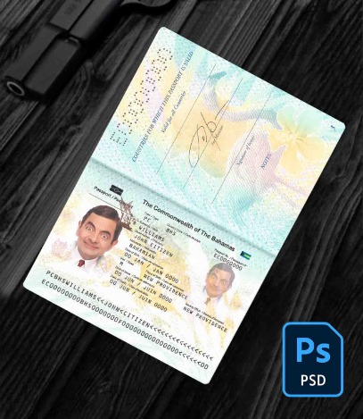 Bahamas Passport PSD